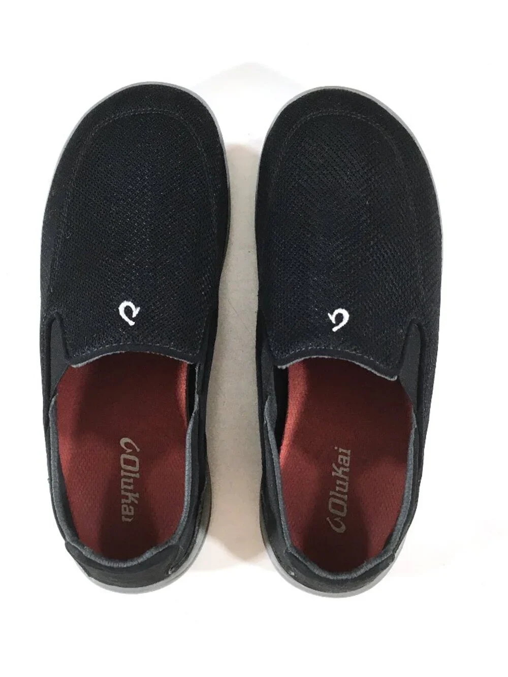 Olukai Nohea Pae Slip On Sneakers Mens Size 8.5 Black Mesh Drop in Heel